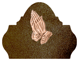 DARAY L 516 BZ SH BR Bronze Praying Hands Shimmer Brown Background